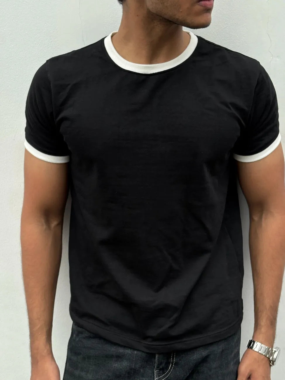 RINGER TEES - BLACK