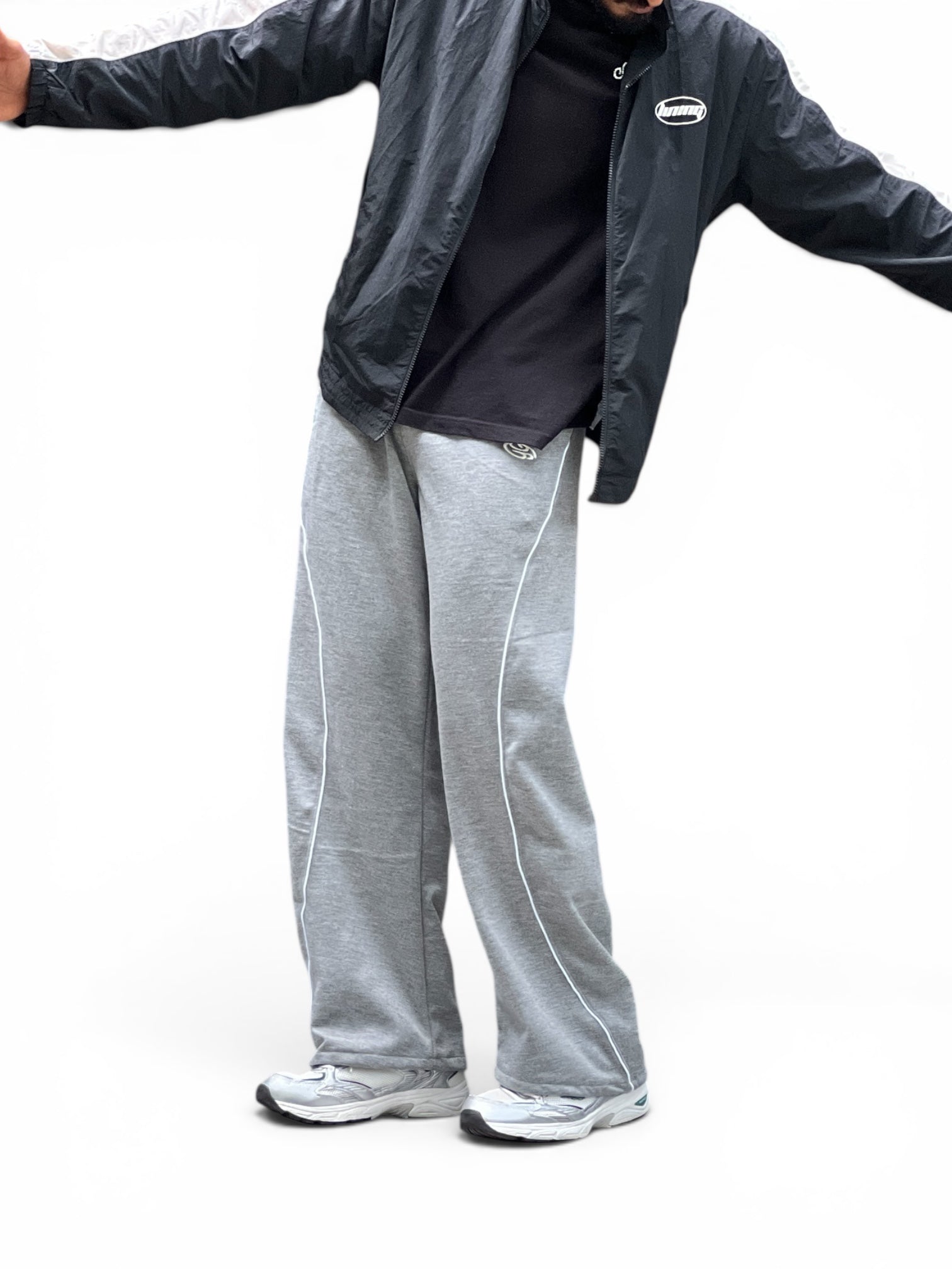 LOOSE FIT TRACK PANT -LIGHT GREY  (LYCRA LOOPKNIT WITH FLEECE)