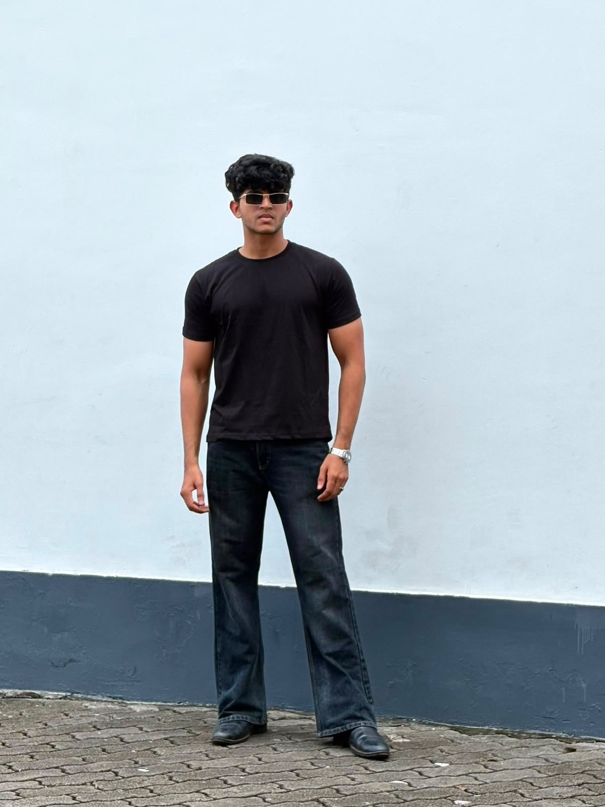 Crop Muscle Tee- Black