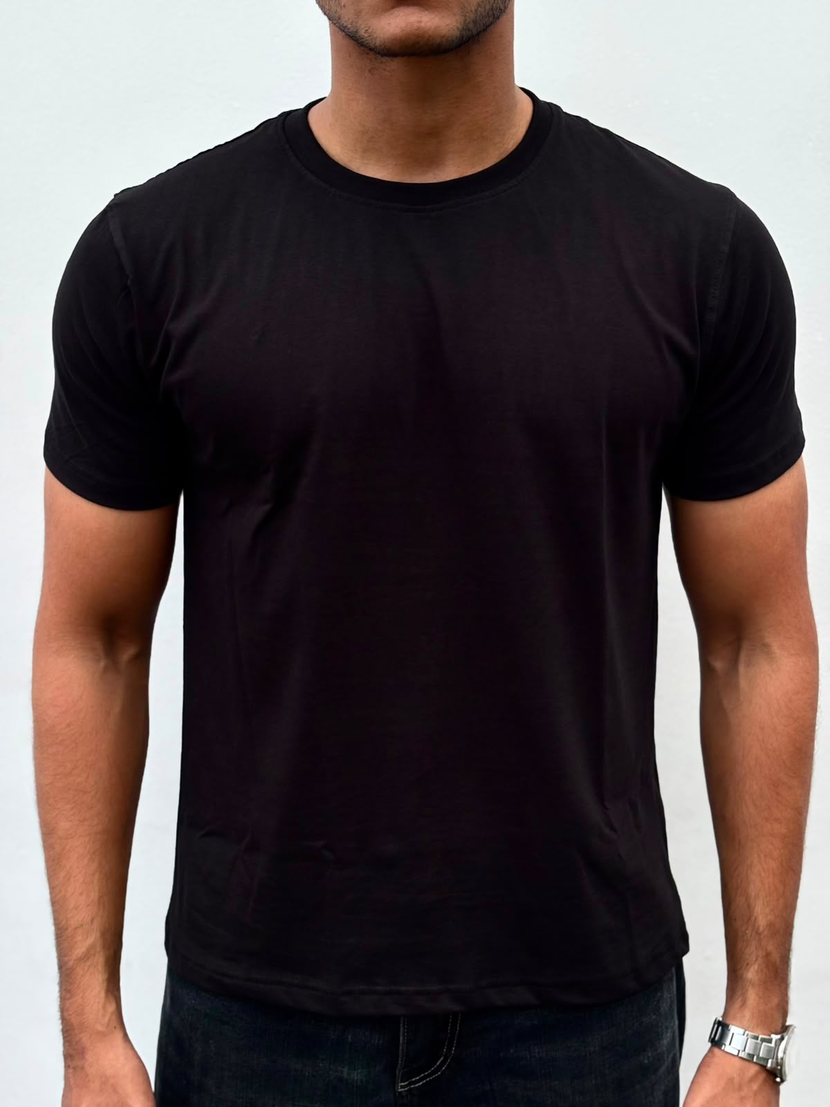 Crop Muscle Tee- Black